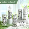image:imageOutus 12 Pack Christian Car Tissues Cylinder Holder with Facial Tissue Bulk Round Bible Verses Napkins Container for Car Home Travel Prayer Church Gifts 6 DesignsLeaf
