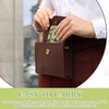 image:imageOutus 2 Pieces Business Card Holder PU Leather Business Card Case Pocket Wallet with Magnetic Shut for Valentines Gift Men WomenCoffee and BlueClassicMushroom and Black Cat