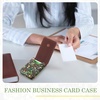 image:imageOutus 2 Pieces Business Card Holder PU Leather Business Card Case Pocket Wallet with Magnetic Shut for Valentines Gift Men WomenCoffee and BlueClassicMushroom and Black Cat