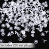 image:imageOutus 200 Pcs Earring Backs for Droopy Ears Backs Replacements Earring Backs for Heavy Bullet ClutchSilver and GoldClear