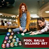 image:imageOutus 71 Pcs Premium Pool amp Billiard Table Accessories Set  Pool Balls Cue Sticks with Tips Triangle Rack Chalks Brush Spot Stickers for Home Family amp Beginner PracticeDark Marble Style Balls