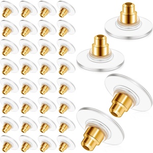 image:imageOutus 200 Pcs Earring Backs for Droopy Ears Backs Replacements Earring Backs for Heavy Bullet ClutchSilver and GoldGold