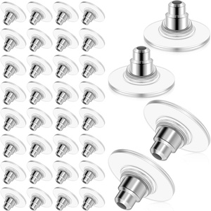 image:imageOutus 200 Pcs Earring Backs for Droopy Ears Backs Replacements Earring Backs for Heavy Bullet ClutchSilver and GoldSilver