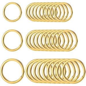 image:imageOutus 30 Pieces Key Rings Keychain Round Flat Split Key Chains Rings for Home Car Dog Tag Office Keys OrganizationSilver34 Inch 1 Inch and 125 InchesGold