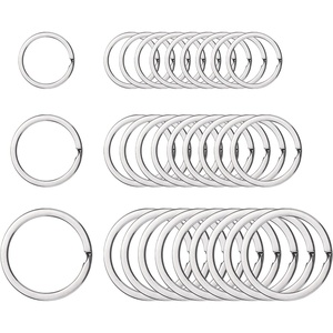 image:imageOutus 30 Pieces Key Rings Keychain Round Flat Split Key Chains Rings for Home Car Dog Tag Office Keys OrganizationSilver34 Inch 1 Inch and 125 InchesSilver