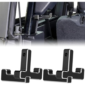image:imageOutus 4 Pcs Aluminum Trunk Grocery Bag Hooks T amp J Shaped Trunk Grocery Organizer Compatible with Bronco Accessories 2025 2024 2023 2022 2021 4door Black Interior Organizer