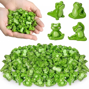 image:imageOutus 60pcs Mini Resin Yoga Frog Figurines Miniatures Accessories Zen Meditating Frog Decor 4 Different Pose Small Creative Animal Statues Bulk for Craft Fairy Garden Yoga Spa Room Desk Decor
