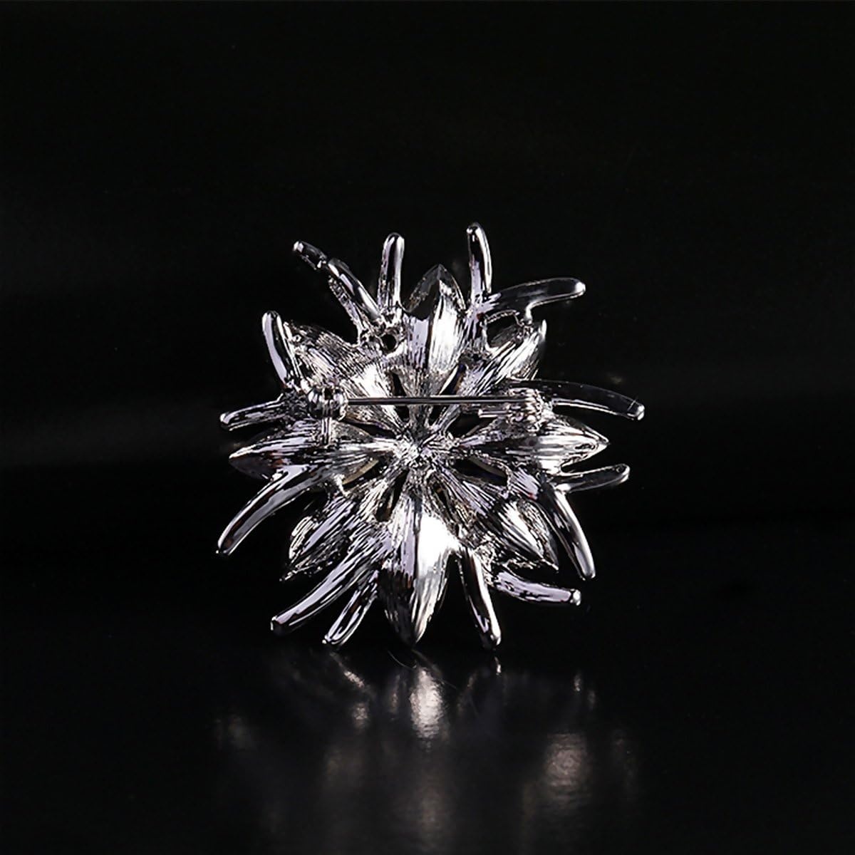 image:imageCrystal Floral Brooch for Women  Rhinestone Brooches Fashion Jewelry  Vintage Wedding Party Pins  Womens Clothing Accessories  Blue Wreath Design