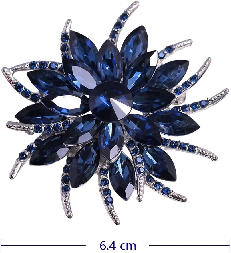 image:imageCrystal Floral Brooch for Women  Rhinestone Brooches Fashion Jewelry  Vintage Wedding Party Pins  Womens Clothing Accessories  Blue Wreath Design