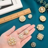 image:image36 Pieces Clear Rhinestone Brooches for Crafts Crystal Flower Brooch Pins with Rhinestones Sliver Bulk Brooches Jewelry for Woman Flower Lapel Badge Pins DIY Wedding Bouquet Broaches KitGold