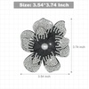 image:image374 Inches Rhinestone Camellia Flower Brooch Pins amp Hair Clips for Women Elegant Created Crystal Lapel Pin Brooches Wedding PartyBlack  White
