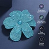 image:image374 Inches Rhinestone Camellia Flower Brooch Pins amp Hair Clips for Women Elegant Created Crystal Lapel Pin Brooches Wedding PartyBlue