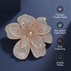 image:image374 Inches Rhinestone Camellia Flower Brooch Pins amp Hair Clips for Women Elegant Created Crystal Lapel Pin Brooches Wedding PartyChampagne  White