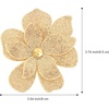 image:image374 Inches Rhinestone Camellia Flower Brooch Pins amp Hair Clips for Women Elegant Created Crystal Lapel Pin Brooches Wedding PartyChampagne