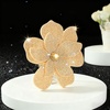 image:image374 Inches Rhinestone Camellia Flower Brooch Pins amp Hair Clips for Women Elegant Created Crystal Lapel Pin Brooches Wedding PartyChampagne