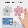 image:image374 Inches Rhinestone Camellia Flower Brooch Pins amp Hair Clips for Women Elegant Created Crystal Lapel Pin Brooches Wedding PartyMulticolor Pack