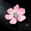 image:image374 Inches Rhinestone Camellia Flower Brooch Pins amp Hair Clips for Women Elegant Created Crystal Lapel Pin Brooches Wedding PartyPink
