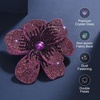 image:image374 Inches Rhinestone Camellia Flower Brooch Pins amp Hair Clips for Women Elegant Created Crystal Lapel Pin Brooches Wedding PartyPurple