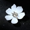 image:image374 Inches Rhinestone Camellia Flower Brooch Pins amp Hair Clips for Women Elegant Created Crystal Lapel Pin Brooches Wedding PartyWhite