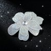 image:image374 Inches Rhinestone Camellia Flower Brooch Pins amp Hair Clips for Women Elegant Created Crystal Lapel Pin Brooches Wedding PartyWhite