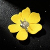 image:image374 Inches Rhinestone Camellia Flower Brooch Pins amp Hair Clips for Women Elegant Created Crystal Lapel Pin Brooches Wedding PartyYellow