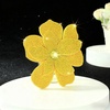 image:image374 Inches Rhinestone Camellia Flower Brooch Pins amp Hair Clips for Women Elegant Created Crystal Lapel Pin Brooches Wedding PartyYellow