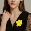 image:image374 Inches Rhinestone Camellia Flower Brooch Pins amp Hair Clips for Women Elegant Created Crystal Lapel Pin Brooches Wedding PartyYellow