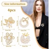 image:image4pcs Brooches and Pins for Women Flower Brooch Crystal Pearl Brooch for Women Fashion Accessoriesleaf