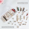image:image70 Pcs Pearl Brooch Sweater Shawl Hat Clip Neckline Pins Double Faux Pearl Brooches for Women Fashion Cover Up Buttons Clothing Dresses Decoration Accessories Pant Waist Tightener Safety Pins