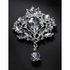 image:image8 Pack Plated Assorted Crystal Rhinestones Brooch Pins Set for DIY Wedding Party Bouquets Embellishment Crafts Decorsliver