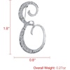 image:imageAZ 26 Letters Pins Brooches Silver Plated Metal Broaches PinsClear Crystal Initial Breastpin1pcsE