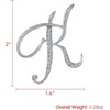image:imageAZ 26 Letters Pins Brooches Silver Plated Metal Broaches PinsClear Crystal Initial Breastpin1pcsK