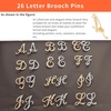 image:imageAlphabet Brooch Set Zinc Alloy Initial Pin Silver and Gold 2Piece Contemporary Style 196 InchesC GoldSilver