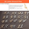 image:imageAlphabet Brooch Set Zinc Alloy Initial Pin Silver and Gold 2Piece Contemporary Style 196 InchesG GoldSilver