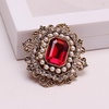 image:imageAntique Rhinestone Brooch Pin for Women Girls Gold Tone Vintage Baroque Rectangle Crystal Shell Pearl Boho Victorian Style Brooches Lapel Pins Elegant Wedding Christmas Festival Ornament Jewelry GiftRed CZ