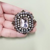 image:imageAntique Rhinestone Brooch Pin for Women Girls Gold Tone Vintage Baroque Rectangle Crystal Shell Pearl Boho Victorian Style Brooches Lapel Pins Elegant Wedding Christmas Festival Ornament Jewelry GiftClear CZ