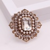 image:imageAntique Rhinestone Brooch Pin for Women Girls Gold Tone Vintage Baroque Rectangle Crystal Shell Pearl Boho Victorian Style Brooches Lapel Pins Elegant Wedding Christmas Festival Ornament Jewelry GiftClear CZ