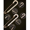 image:imageBoao 4 Pieces Women Brooch Pins Sweater Shawl Clips Faux Crystal Pearl Brooches Safety Pins Dress Shirt Clips for Women