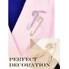 image:imageBoao 4 Pieces Women Brooch Pins Sweater Shawl Clips Faux Crystal Pearl Brooches Safety Pins Dress Shirt Clips for Women