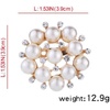 image:imageCOLORFUL BLING Elegant Imitation Pearl Floral Crystal Brooch Pin for Wedding Bridal Fashion JewelryE style