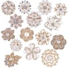 image:imageCOLORFUL BLING Elegant Imitation Pearl Floral Crystal Brooch Pin for Wedding Bridal Fashion JewelryF style