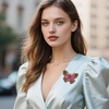 image:imageCrystal Rhinestone Butterfly BroochElegant Butterfly Lapel PinsFashion Exquisite Crystal Animal Shape Brooches Lapel PinsDress Accessories Jewelry Gift for Women Daily DecorationRed