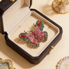 image:imageCrystal Rhinestone Butterfly BroochElegant Butterfly Lapel PinsFashion Exquisite Crystal Animal Shape Brooches Lapel PinsDress Accessories Jewelry Gift for Women Daily DecorationRed