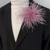image:imageDainty Feather Flower Large Brooch Pin for Women Men Elegant Oversized Floral Lapel Pins Shawl Dress Suit Clothes Accessories Wedding Party Dance Banquet Fashion Jewelry 150mmLight Purple