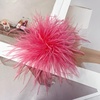 image:imageDainty Feather Flower Large Brooch Pin for Women Men Elegant Oversized Floral Lapel Pins Shawl Dress Suit Clothes Accessories Wedding Party Dance Banquet Fashion Jewelry 150mmDeep Pink