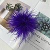 image:imageDainty Feather Flower Large Brooch Pin for Women Men Elegant Oversized Floral Lapel Pins Shawl Dress Suit Clothes Accessories Wedding Party Dance Banquet Fashion Jewelry 150mmPurple