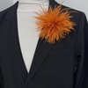 image:imageDainty Feather Flower Large Brooch Pin for Women Men Elegant Oversized Floral Lapel Pins Shawl Dress Suit Clothes Accessories Wedding Party Dance Banquet Fashion Jewelry 150mmCoral Orange