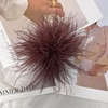 image:imageDainty Feather Flower Large Brooch Pin for Women Men Elegant Oversized Floral Lapel Pins Shawl Dress Suit Clothes Accessories Wedding Party Dance Banquet Fashion Jewelry 150mmMahogany