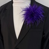 image:imageDainty Feather Flower Large Brooch Pin for Women Men Elegant Oversized Floral Lapel Pins Shawl Dress Suit Clothes Accessories Wedding Party Dance Banquet Fashion Jewelry 150mmPurple