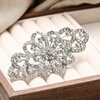 image:imageEVER FAITH Austrian Crystal Wedding Party Accessories 37 Inch Bridal Flower Ribbon Brooch for WomenClear SilverPlatedBase